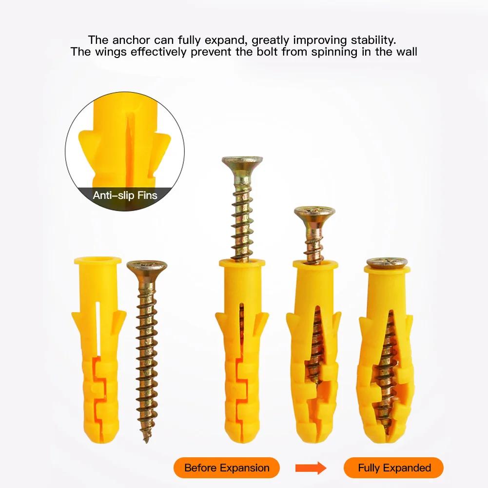 M6/M8/M10 Drywall Anchors Screws Galvanized Self-Tapping Cross-Head Screws, Expansion Wall Plug Kit for Home Wall Mounting