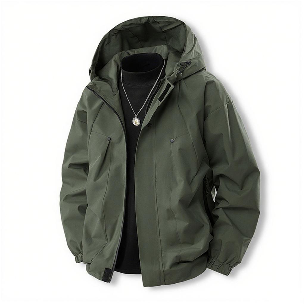Men's Solid Color Outdoor Jacket Men's Windproof Daily Casual Sports Jacket