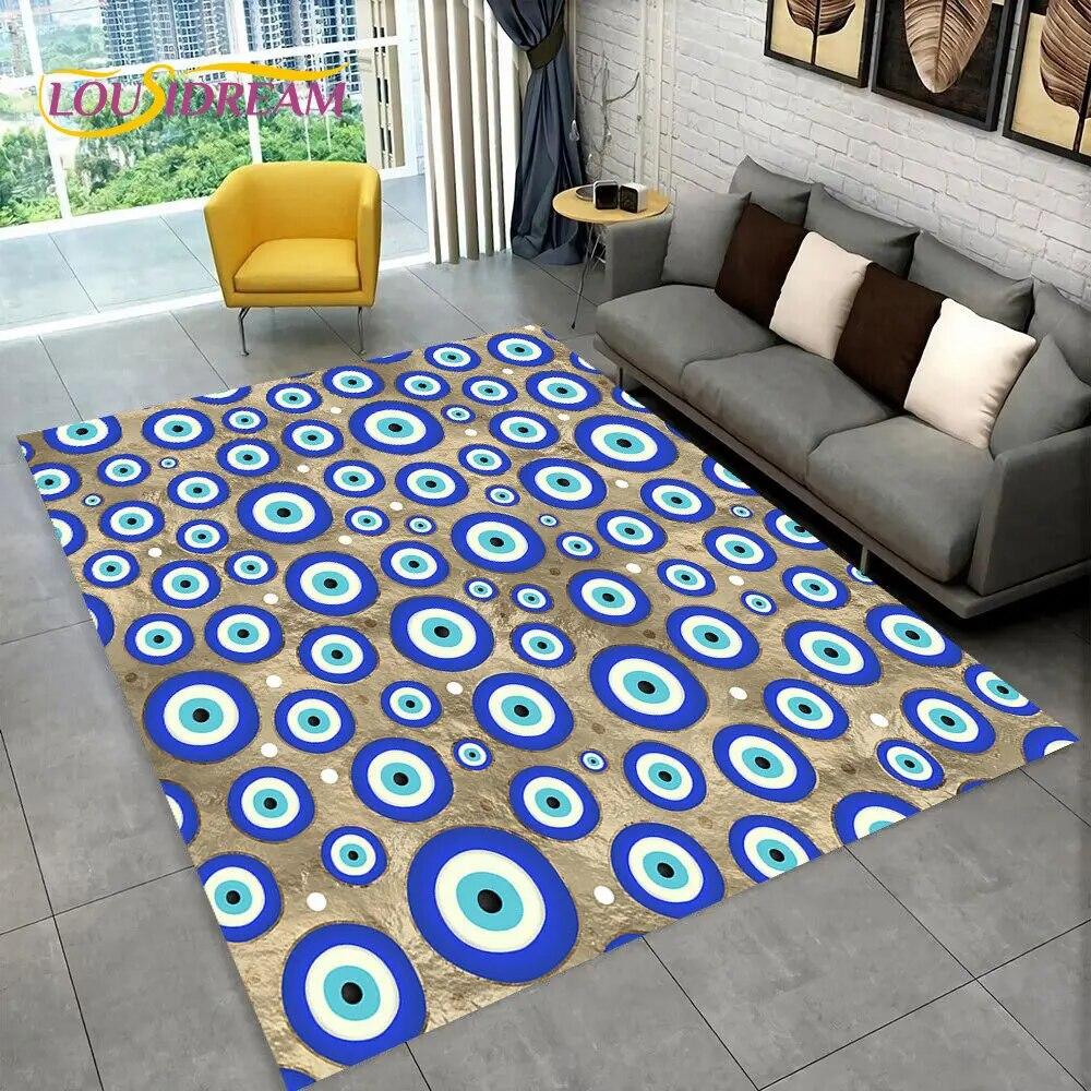 Nazar Evil Eye Tree of Life Area Rug,Carpet for Home Living Room Bedroom Sofa Doormat Kitchen Decor,kids Play Non-slip Floor Mat