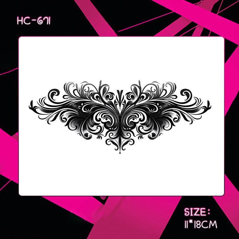 Herbal Semi-Permanent Waterproof Succubus Tattoo Sticker for Women - Long-Lasting, Scar-Covering, High-End Design for Chest, Waist, and Abdomen