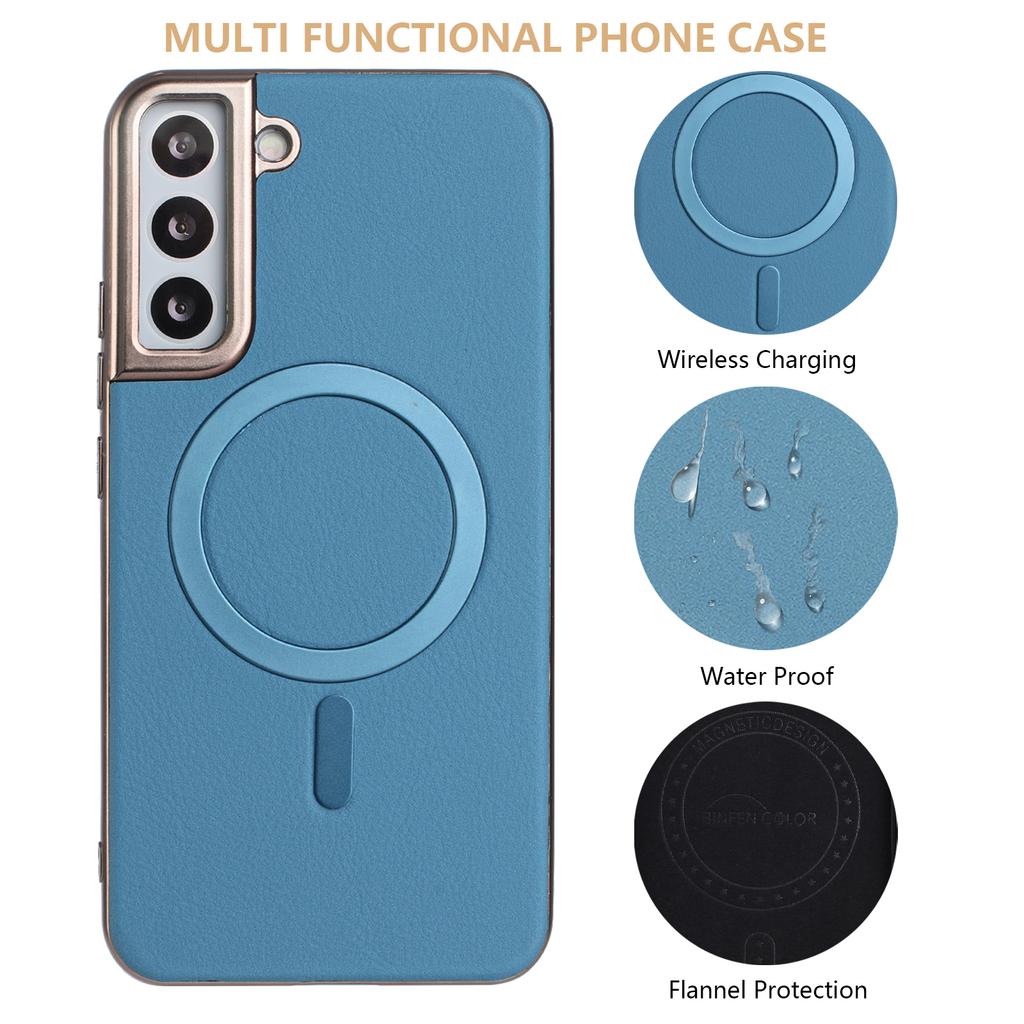 For Samsung Galaxy S25+ Case BINFEN COLOR BF40 Magnetic Case Electroplated PU + TPU Phone Back Cover