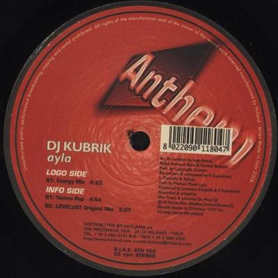 12inch Record DJ KUBRIK - Ayla ATH122 Anthem 2006 Italy Dance & Electronica Used