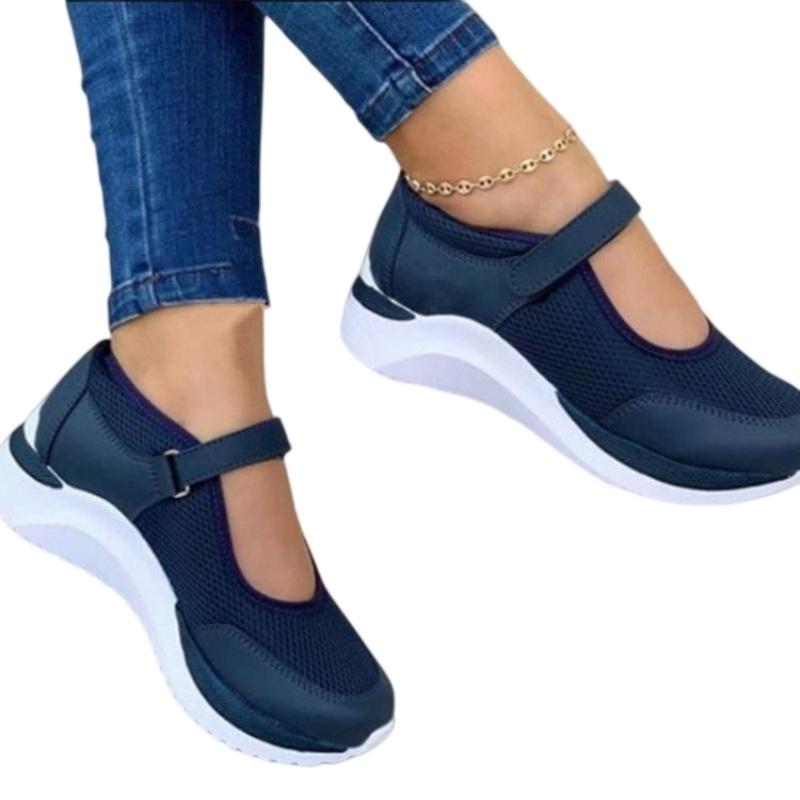 Trendy Hollow Out Women's Shoes With Magic Stickers And Thick Soles