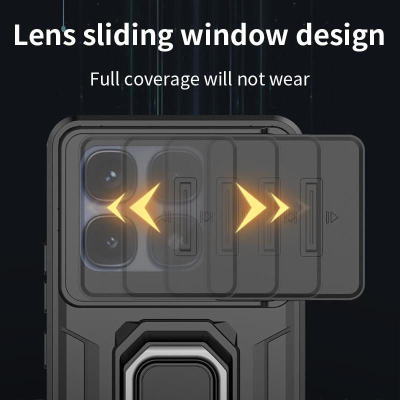 Armor Case For Xiaomi Redmi K70 K70E Pro Heavy Duty Shockproof Anti-Scratch With Ring Holder Phone Cover