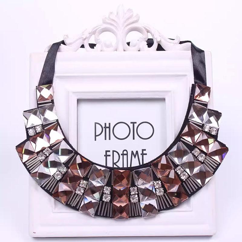 Colar Falso de Diamantes Colar de Gola de Cristal Removível Para Mulheres Gola Falsa Acessórios de Roupa Removíveis Nep Kraagie