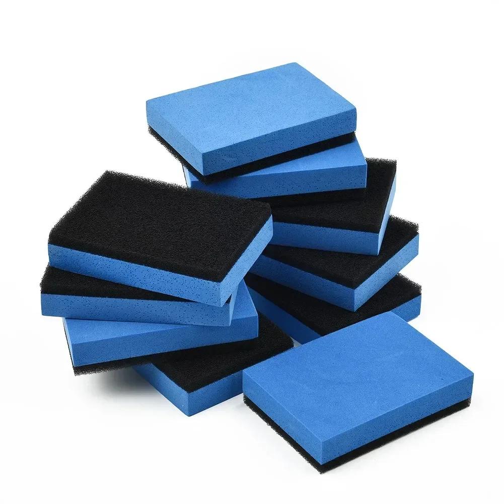 10pcs Cars Ceramic Coating Sponge Applicators Easy Cleaning Leather Polished Pads Foam Microfiber Common Cleaning Supplies