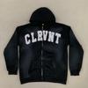 European and American street winter hip-hop style hooded personalized creative letter sticker printed pullover hoodie