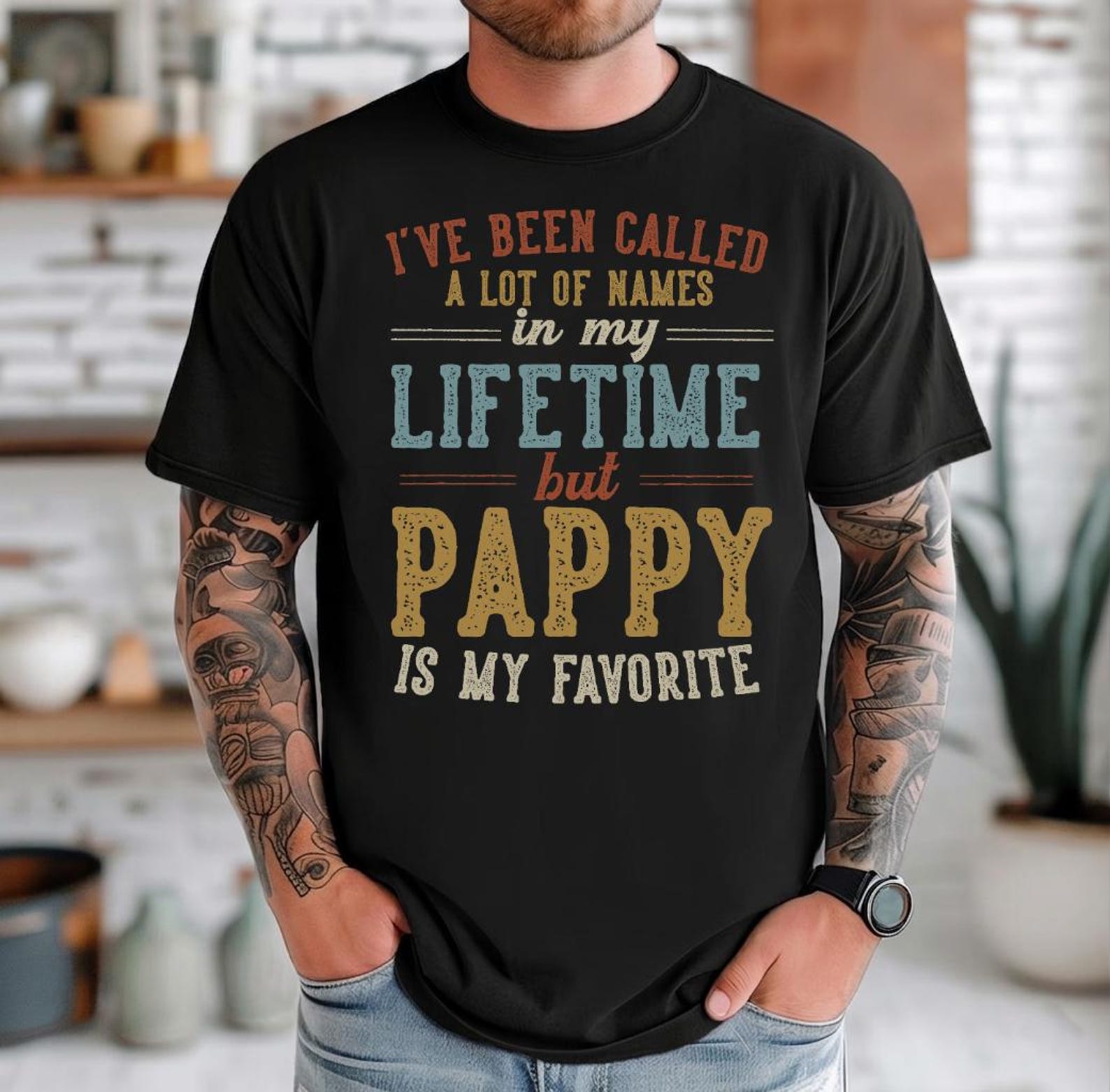 I’ve Been Called A Lot Of Names But Pappy Is My Favorite Shirt, Funny Pappy Gift, Fathers Day Grandpa Shirt, Pappy Grandfather Tee 2XL