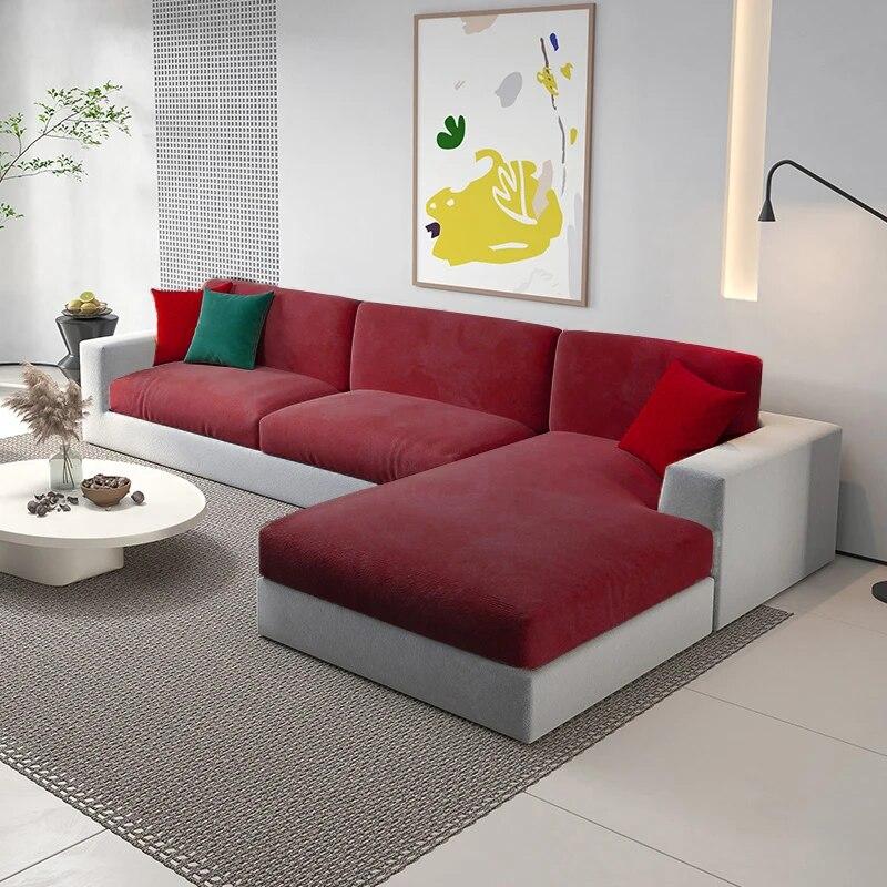 

Мягкий бархатный чехол для дивана, эластичный чехол для диванной подушки для гостиной, спандекс, чехол для дивана, сиденья для дома, L-образный чехол для дивана Back Cushion Cover