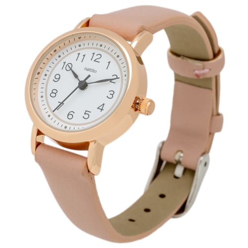 Fieldwork Women's Analog Watch with Leather Strap, Pink, YM109-3