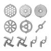 2025+10Pcs Meat Grinder Blades Set, Stainless Steel Meat Grinder Plate Discs Sausage Stuffer Ring Food Grinding Blades