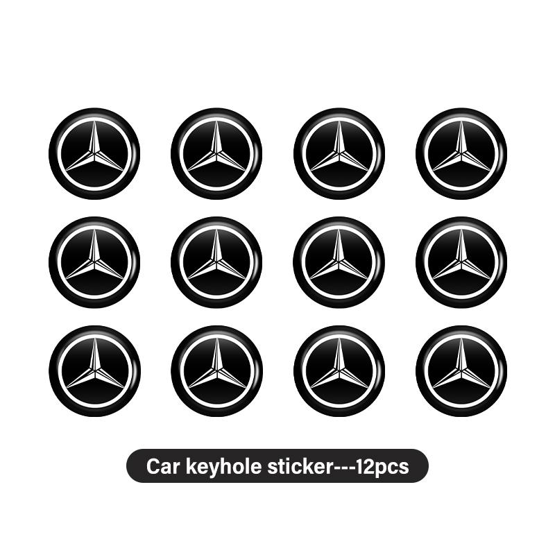 AABGW1 For Benz 14mm Car Key Stickers Remote Control Keyfob Case Emblem Decorat Accessory Exclusive AMG W124 W203 W204 SPRINTER V CLASS