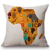 Nordic Africa Style Elephant Lion Mask Spear Art Sofa Decoration Pillow Case Cotton Linen Animal Exotic Car Pillow Cushion Cover