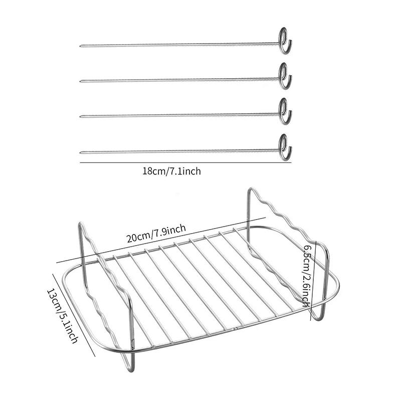 6/7/8/ Inch Air Fryer Rack Square/Round/RectangleBBQ Grill Holder Vegetable Fruit Dehydrator Rack Airfryer Baket Accessories