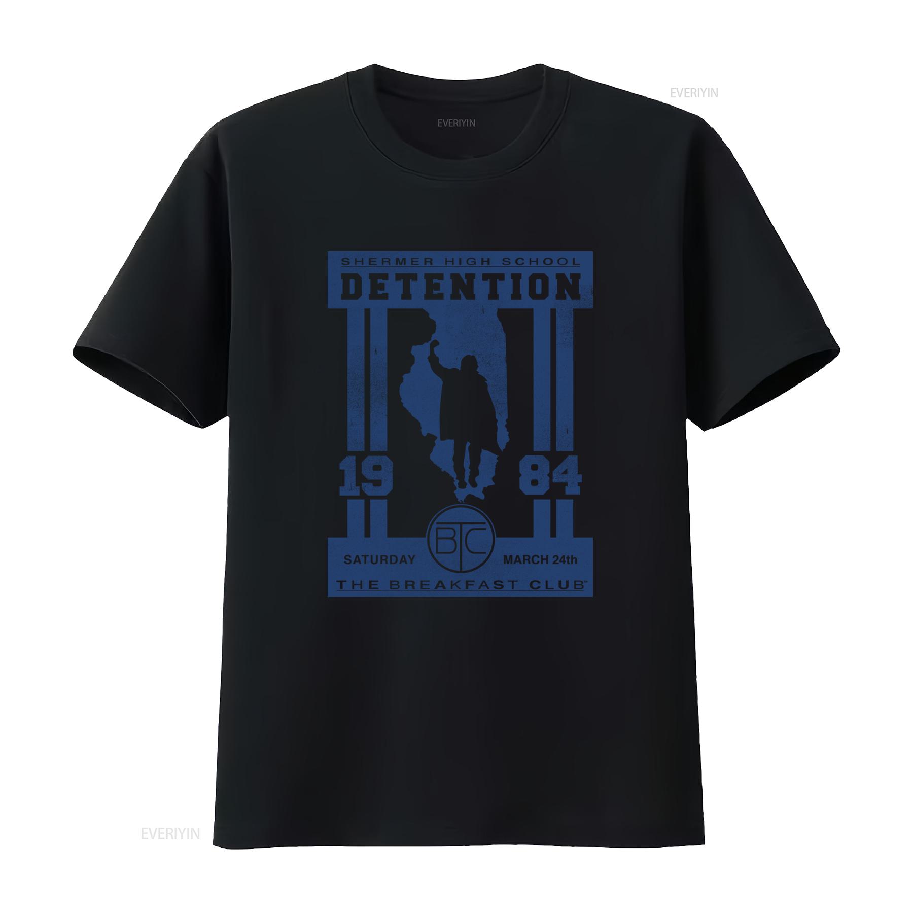 

The Breakfast Club Shermer High School Detention 1984 Movie Theme Mens T Shirt vintage Washed fashion Stylish Comfortable 4XL