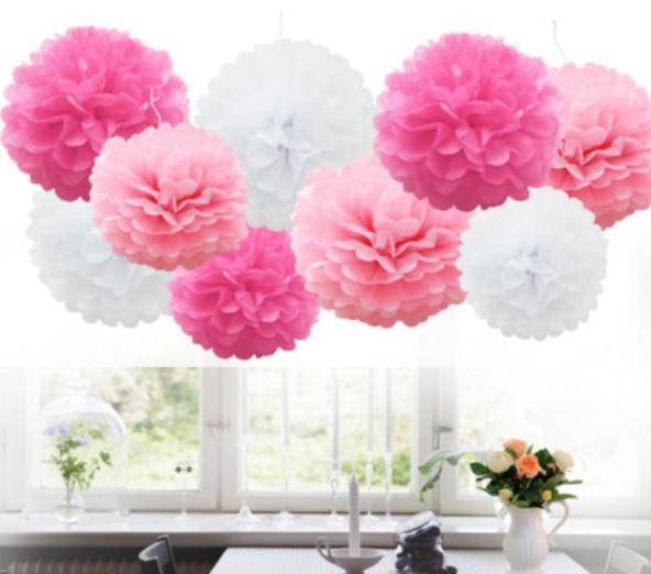 34907 Blotting paper pompom 15 white decoration pompoms