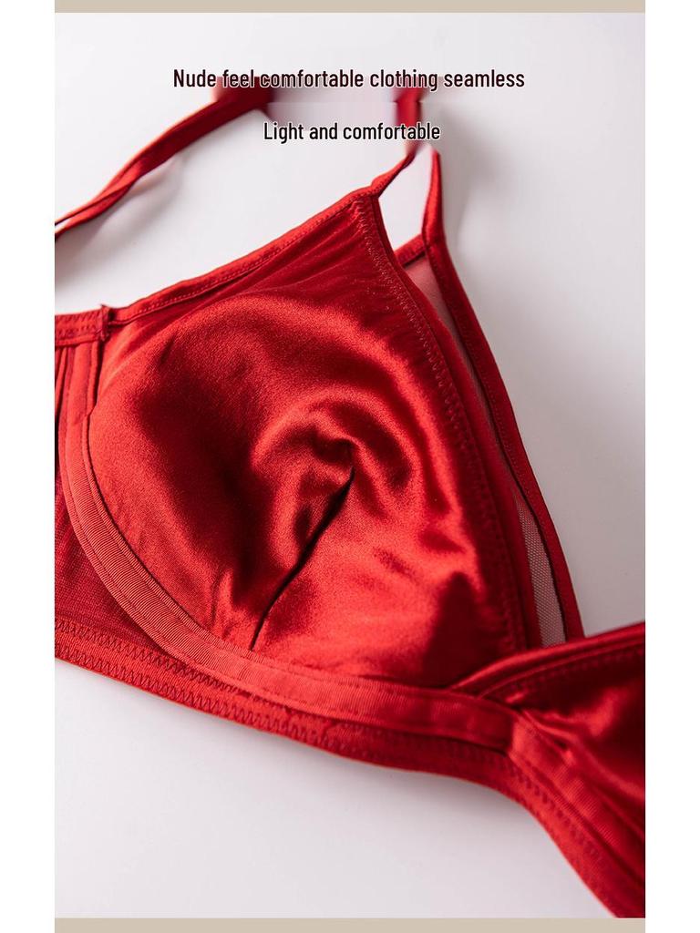 2025 Autumn New Women's Mulberry Silk Mid-Waist Triangle Panties - Sexy, Comfortable, Bias Cut