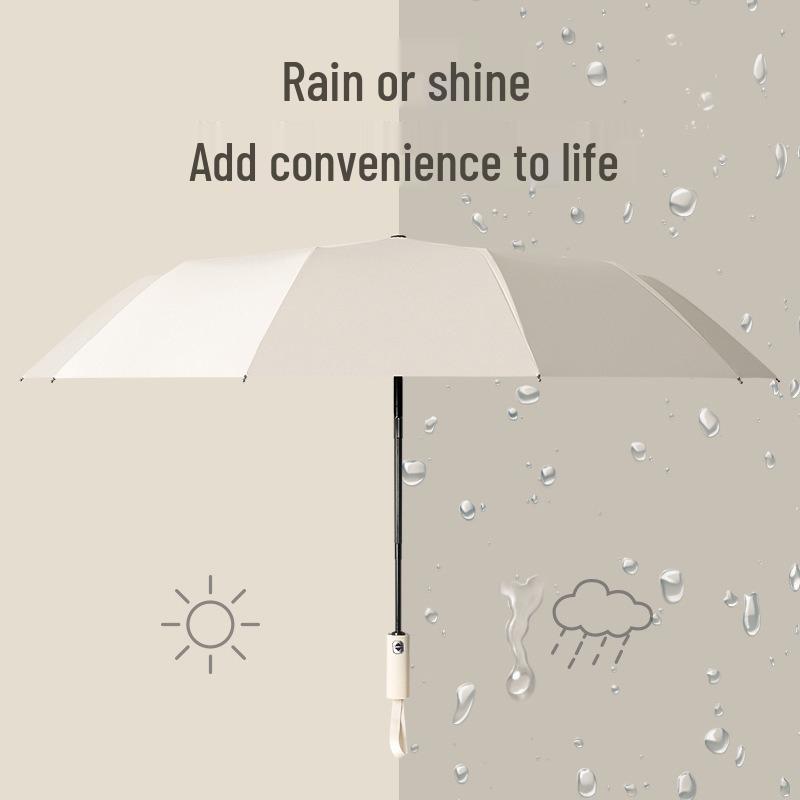 Automatic 12-Rib Sun & Rain Umbrella: Enlarged, Reinforced, UV Protection, Folding Sunshade.