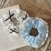 Hair Tie Dot Print Lace Splicing Bowknot Decor Hair Band High Elasticity Soft Fabric Ponytail Holder Hair Accessory