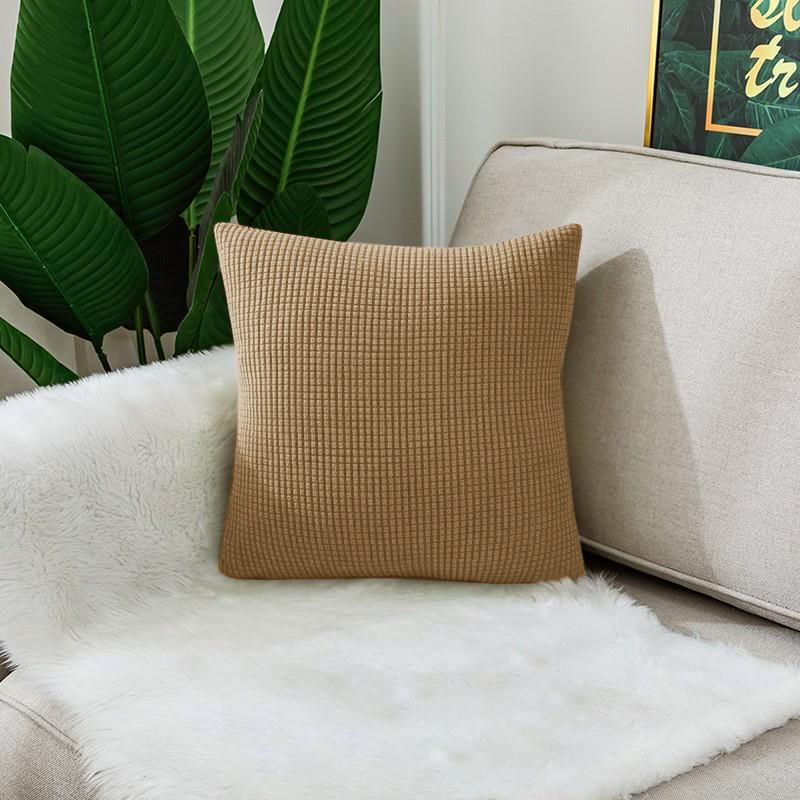Waterproof Solid Color Jacquard Pillow Cover for Sofa Office Waist Cushion Cover Home Decorative Pillowcase Decoration 45x45