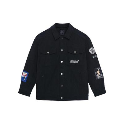 Giacca Polo monopetto con logo serie Wade Li Ning Giacca unisex Nera AJMS153-1