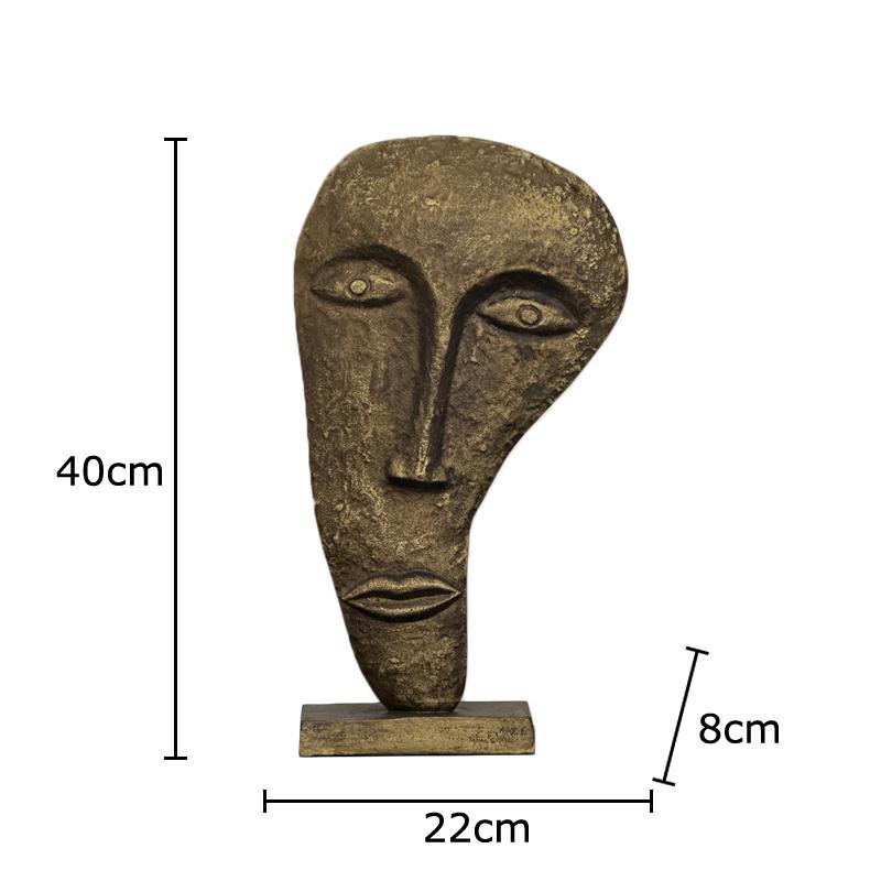 Abstract Human Face Statue Desk Decoration Human Face Mask Resin Artwork Ornaments Creative Sculpture Home Decor Accessories