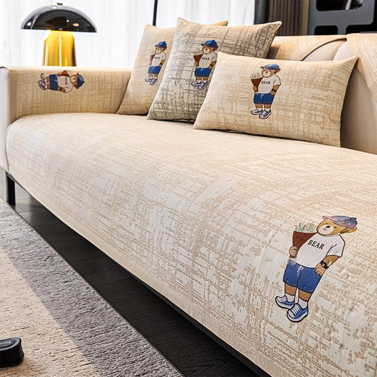 

Ice Silk Soft and Comfortable Sofa Seat Cushion Summer Mat Seat Cushion Non-slip Light Luxury Sofa Cover Sofa Cover Cloth Towel 45X45cm pillowcase