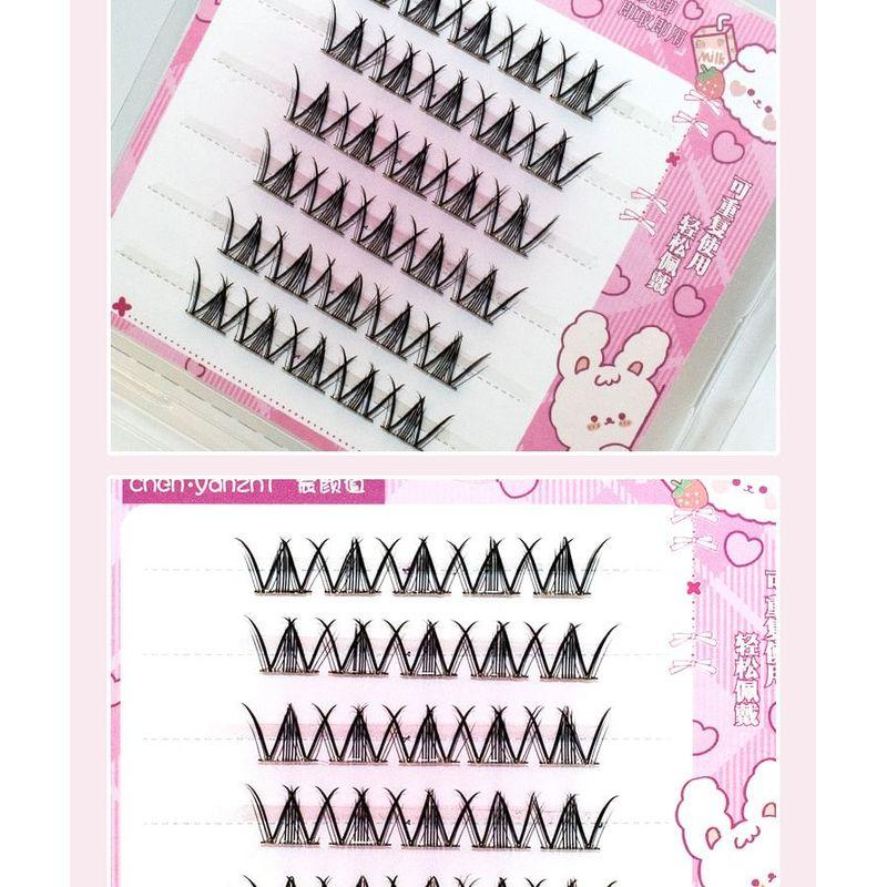 LuxeFlutter - Natürliche Crisscross Cluster Klebefreie Falsche Wimpern