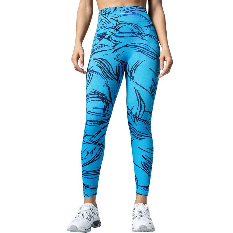 Европейские полосатые женские быстросохнущие леггинсы для йоги с высокой талией Medium