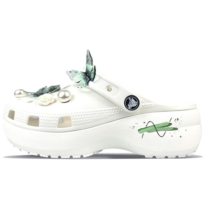 

Crocs Классические сабо на платформе «Бабочка» Французская линия Девичьи перфорированные туфли Женские 34-35 белый