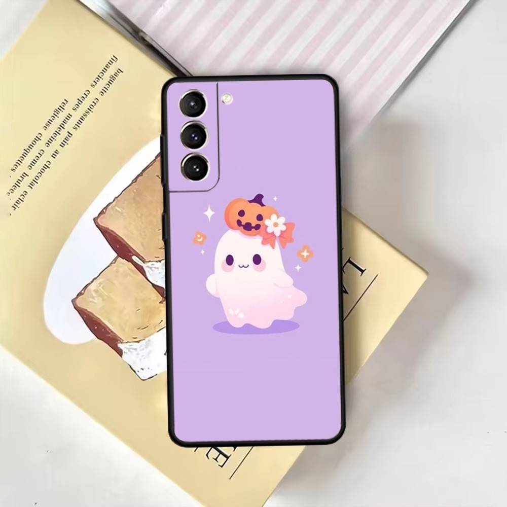 Halloween-Ghost-Cute Phone Case For Samsung GalaxyA13,21s,22,31,32,52,53,71,72,73,Soft Black Cover