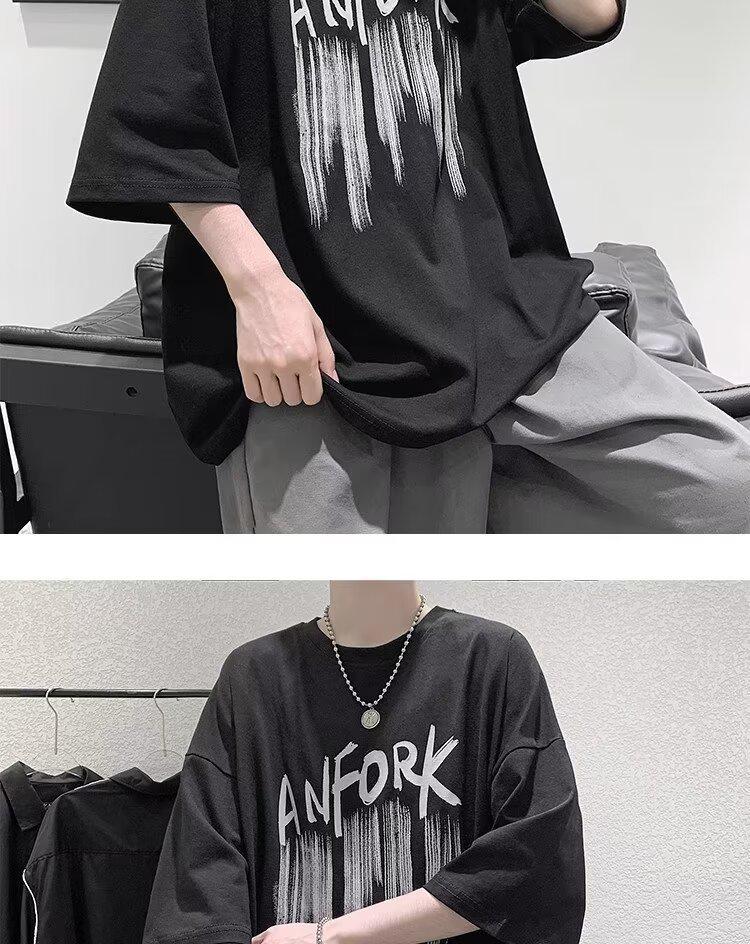 Men's Loose Fit Pure Cotton T-Shirt - Summer 2026 Trendy Short Sleeve Casual Wear.
