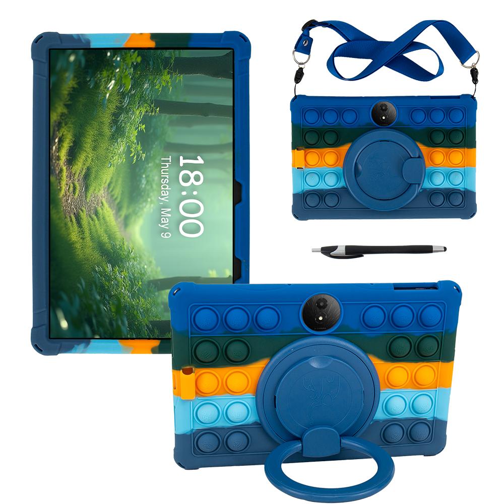 Kids Case for TCL Tab 11 Gen2 11 inch 9465X 11" Decompression Bubble Bracket Tablet Cover with Shoulder Strap & Pen