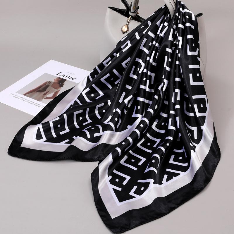 90 Square Scarves, Silk Scarves, Women's New Spring and Summer High-end Sense Versatile, Thin Scarves, Shawls Outside