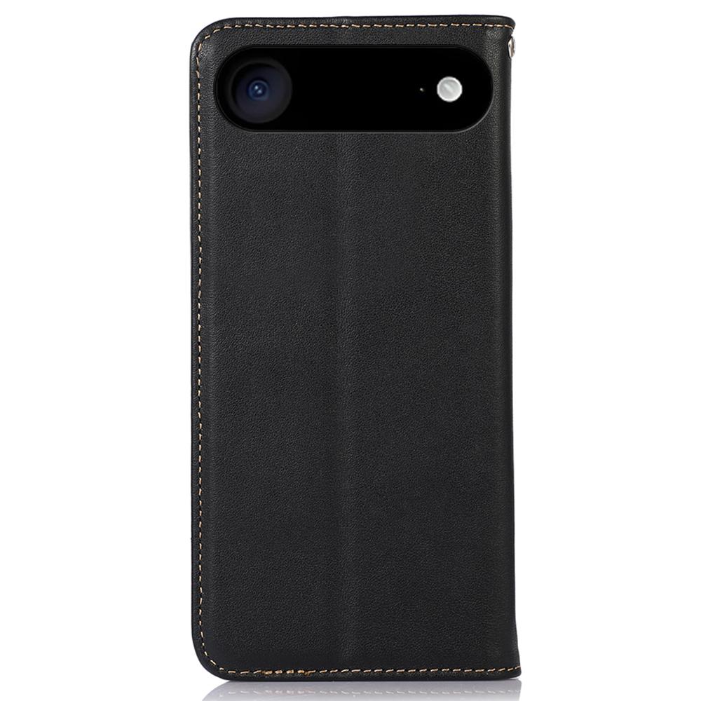 KHAZNEH For iPhone Air Case Wallet Genuine Cow Leather Phone Cover Nappa Texture