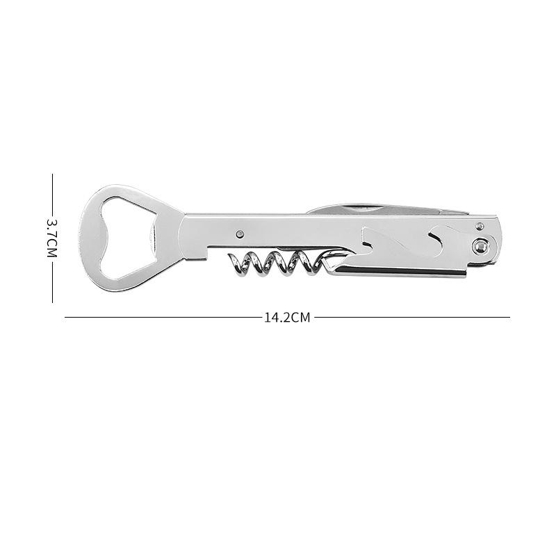 Multifunctional Stainless Steel Wine Corkscrew with Knife, Beer Bottle Opener, Can Opener