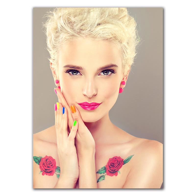 Piękna dziewczyna sztuka plakat płótno malarstwo moda makijaż obraz dekoracja ścienna salon piękności sztuka ścienna płótno malarstwo HD2912