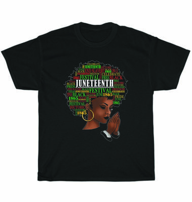 Juneteenth Melanina Czarne Kobiety Naturalne Włosy Afro Koszulka Unisex Prezent
