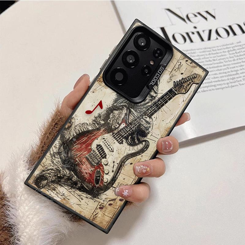 Guitar Retro Rock Music Shockproof Phone Case for Samsung Galaxy S26 Edge S25 Ultra S24 FE S23 Plus S21 Cover Anti Fall Fundas