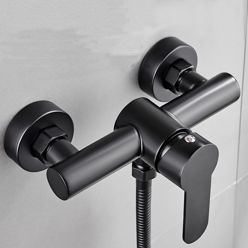 Grifo de Ducha de Acero Inoxidable, Mezclador de Agua Fría y Caliente Montado en Pared para Cabezal de Ducha y Rociador de Mano para Baño