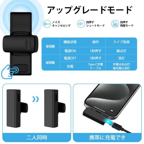 Wireless Lapel Microphone for iPhone 15/16 and Android, Type-C, 360 Sound Collection, Instant Connection, Noise Reduction, Simultaneous Use for Two P