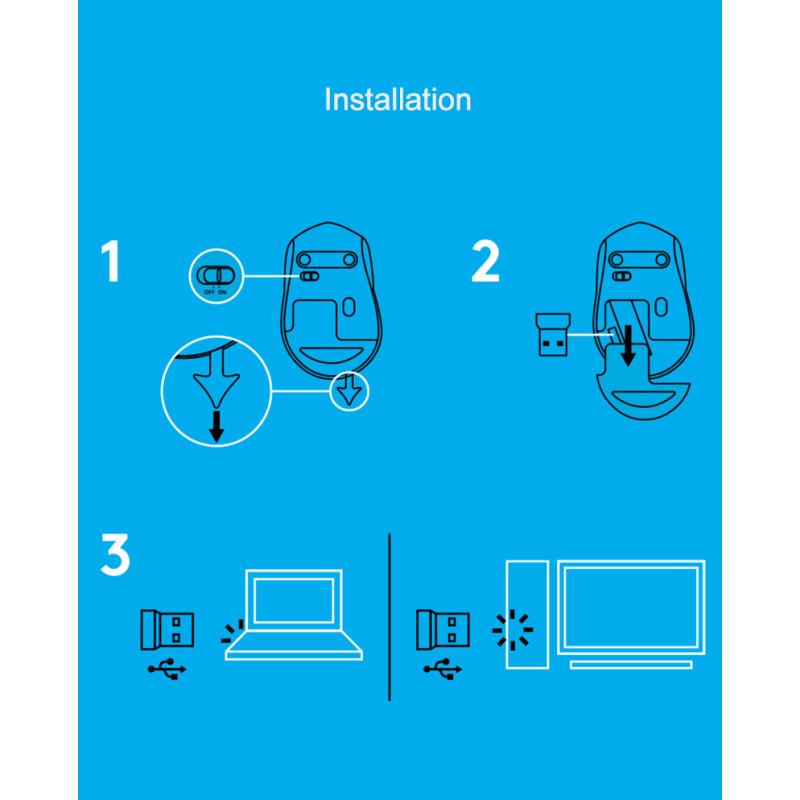Logitech M330 Kabellose Maus Leise Maus mit 2,4 GHz USB 1000DPI Optische Maus für Büro Zuhause