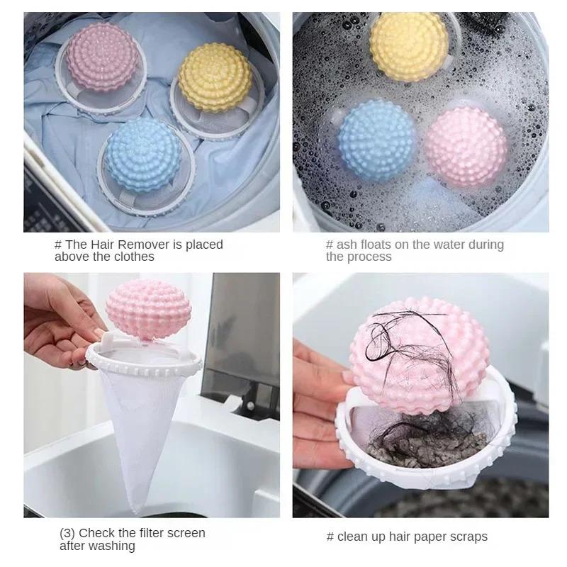 2-in-1 Ball Removal Machine, Floating Velvet Filter Bag, Reusable Laundry Ball, Clothes And Hair Cleaning Tool