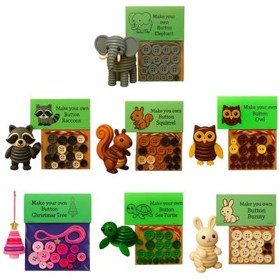 Festival Craft Buttons Animal Themed Christmas Tree Decorations Plastic Materials Portable Handmade Projects