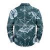Men's Loose Fit Long Sleeve Shirt with Turn Down Collar Halloween Theme Vintage Casual Button Down Shirt for Spring Autumn Outdoor Daily Wear