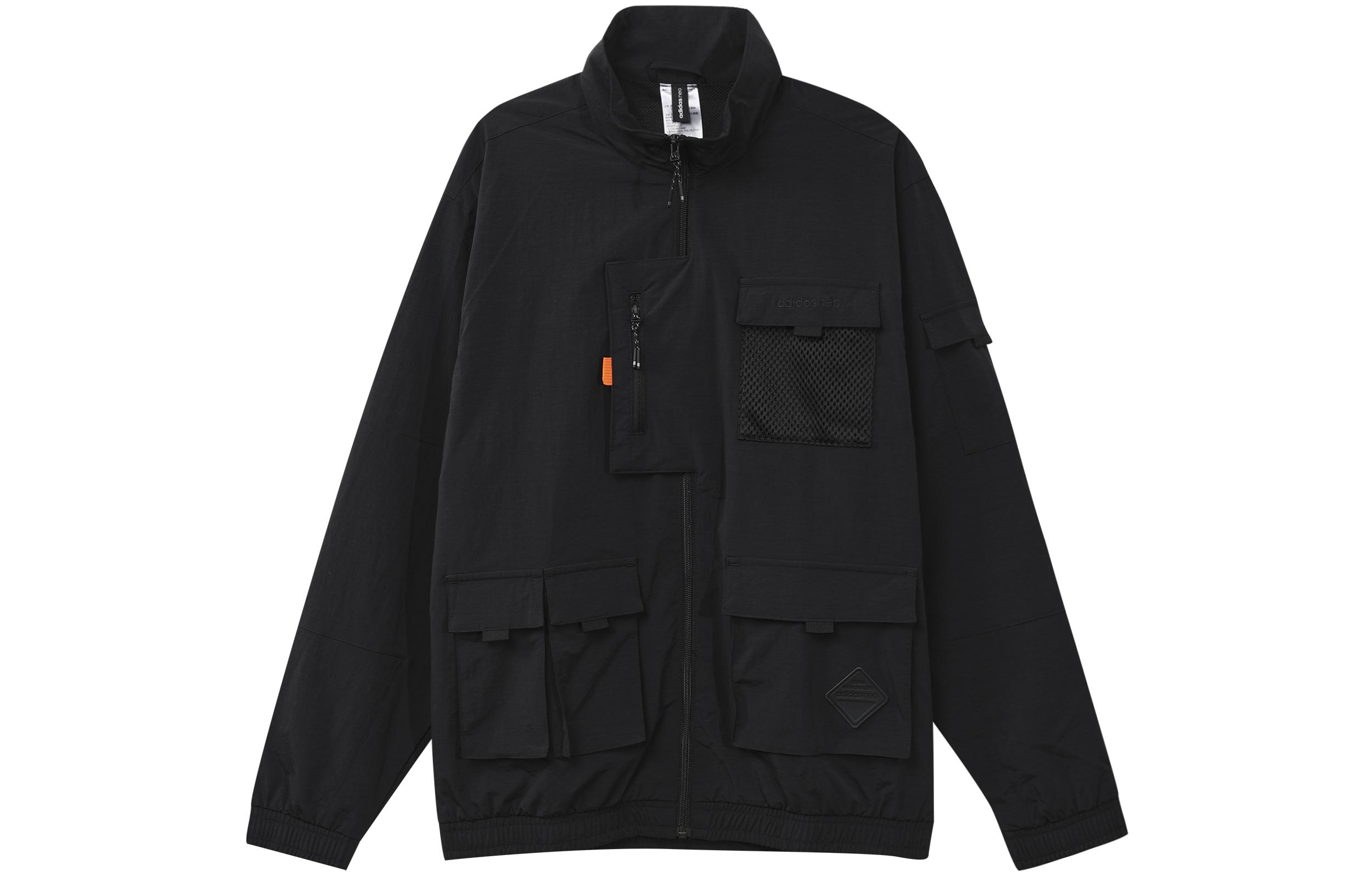 Adidas Neo Jackets Men s Black Stand Collar Moderate Workwear HE7940 S