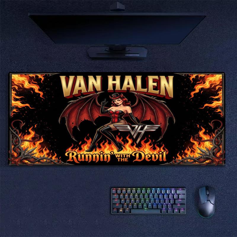Van Halen Color Mouse Pad Large Gaming Table Cushion Non-slip Laptop Tablet Big Mousepad XXL Mat Mini PC Playmat With Lock edge