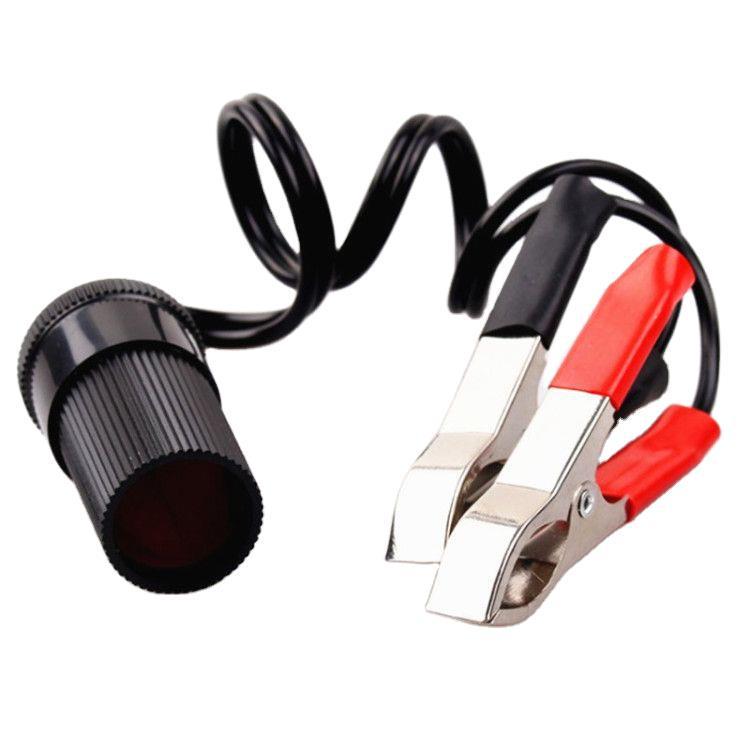 Car Battery Clip-to-Cigarette Lighter Converter Cable - Emergency Jump Starter Clips