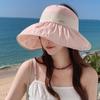Sunscreen Large Brim Empty Top Sun Hat Women's Summer Ponytail Shading Breathable New Bucket Hat