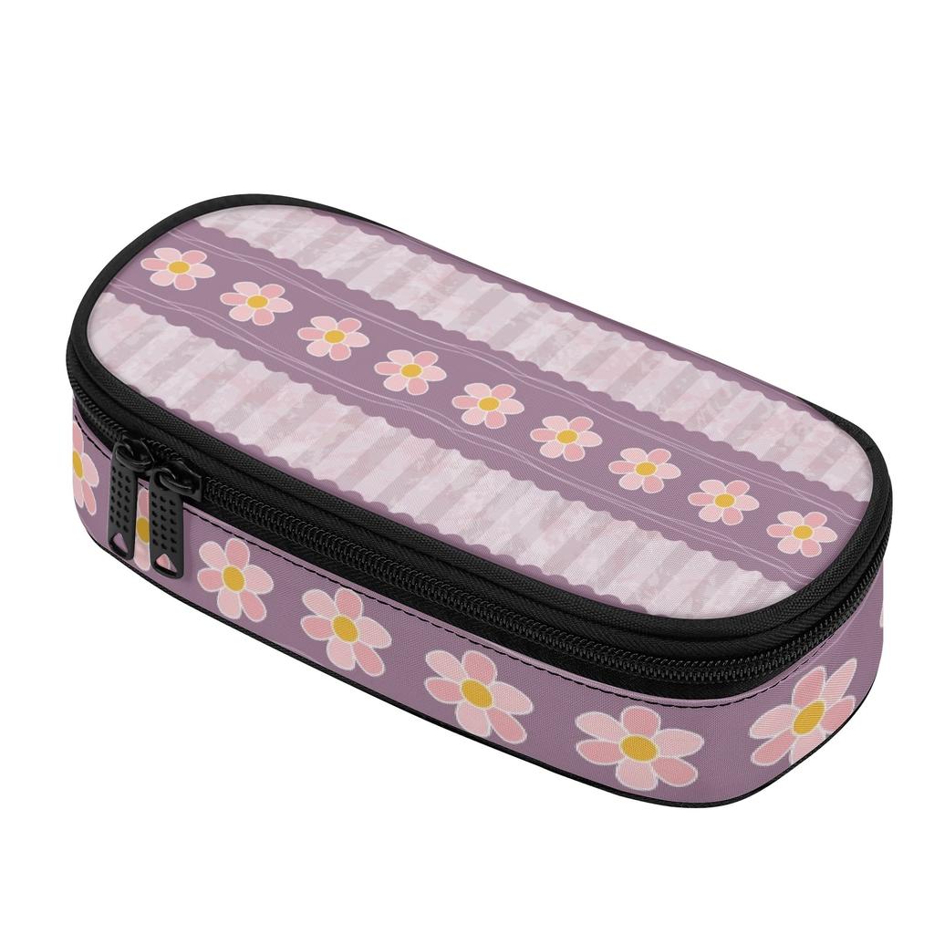 Pencil Case Compact Shape 300D Polyester Smooth Zipper with Main Pocket Mesh Layer and Removable Pen Divider for Boys Girls